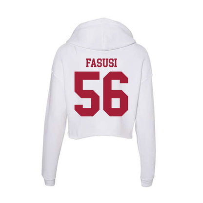 Oklahoma - NCAA Football : Michael Fasusi - Women's Crop Fleece Hoodie-1
