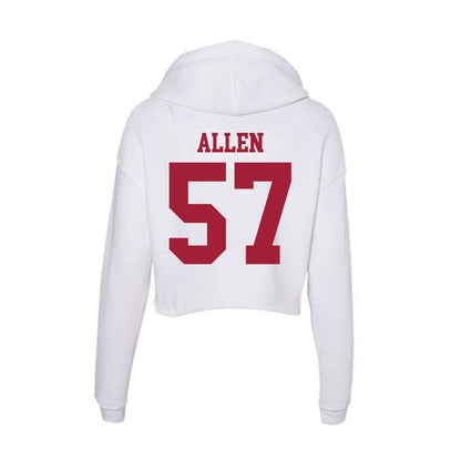 Oklahoma - NCAA Football : Gunnar Allen - Women's Crop Fleece Hoodie-1