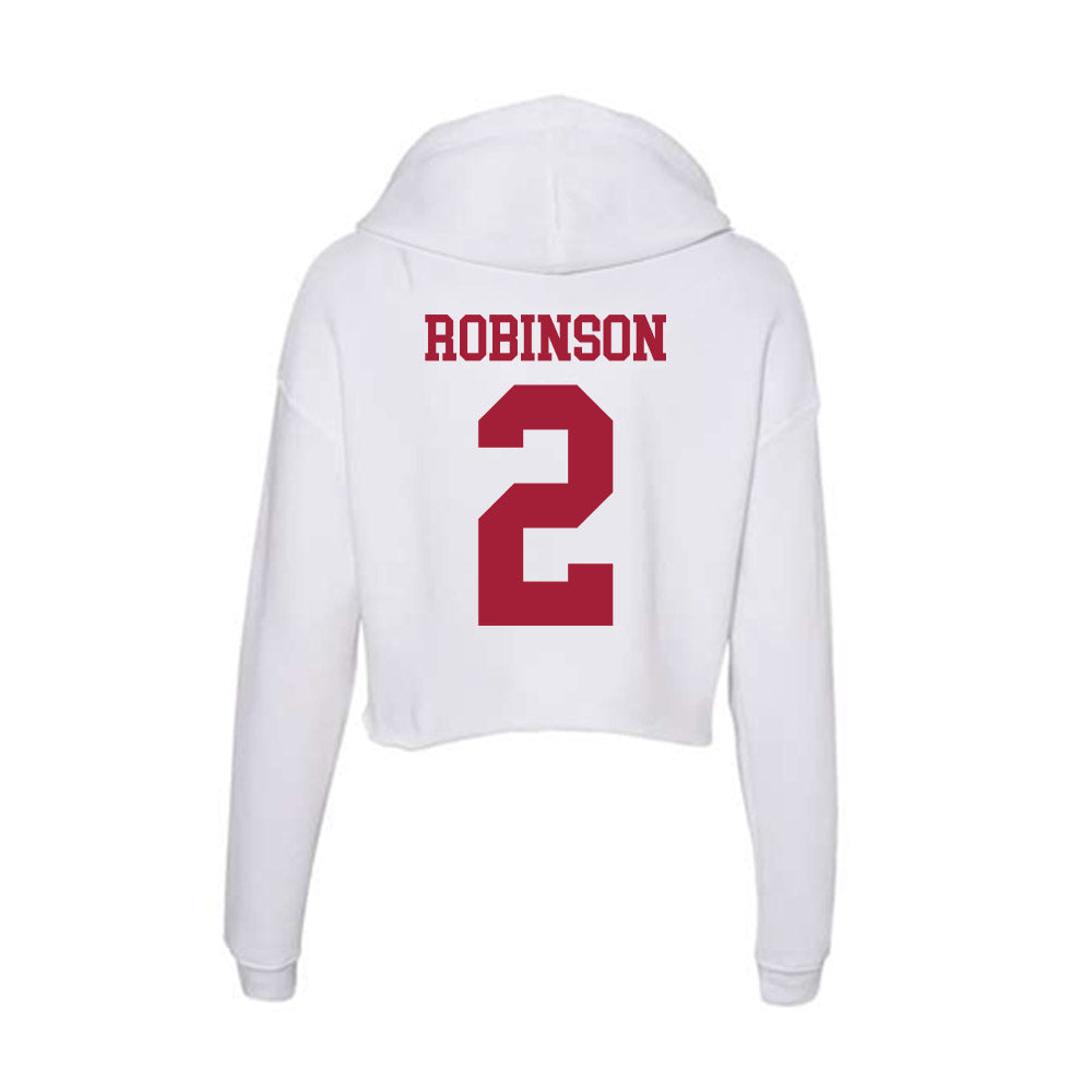 Oklahoma - NCAA Football : Omarion Robinson - Women's Crop Fleece Hoodie-1