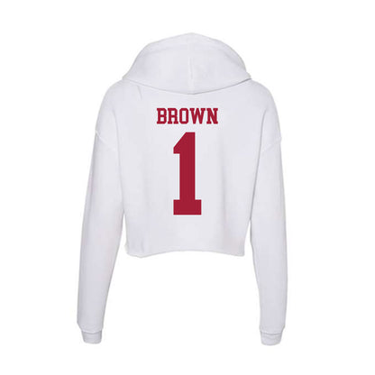 Oklahoma - NCAA Men's Basketball : Xzayvier Brown - Women's Crop Fleece Hoodie-1