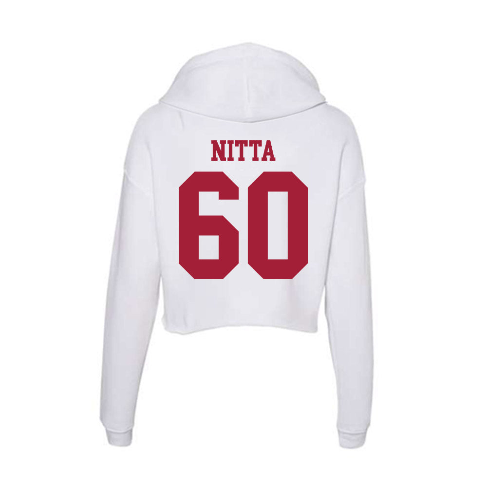 Oklahoma - NCAA Football : Caleb Nitta - Women's Crop Fleece Hoodie-1
