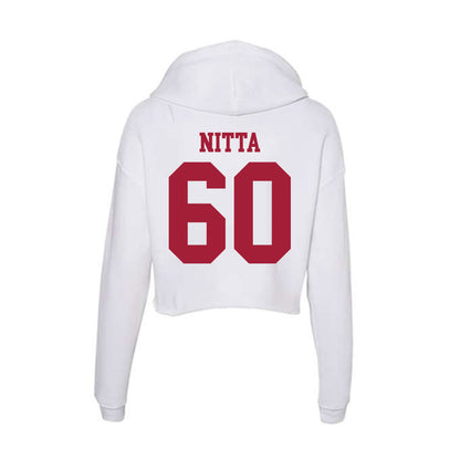 Oklahoma - NCAA Football : Caleb Nitta - Women's Crop Fleece Hoodie-1
