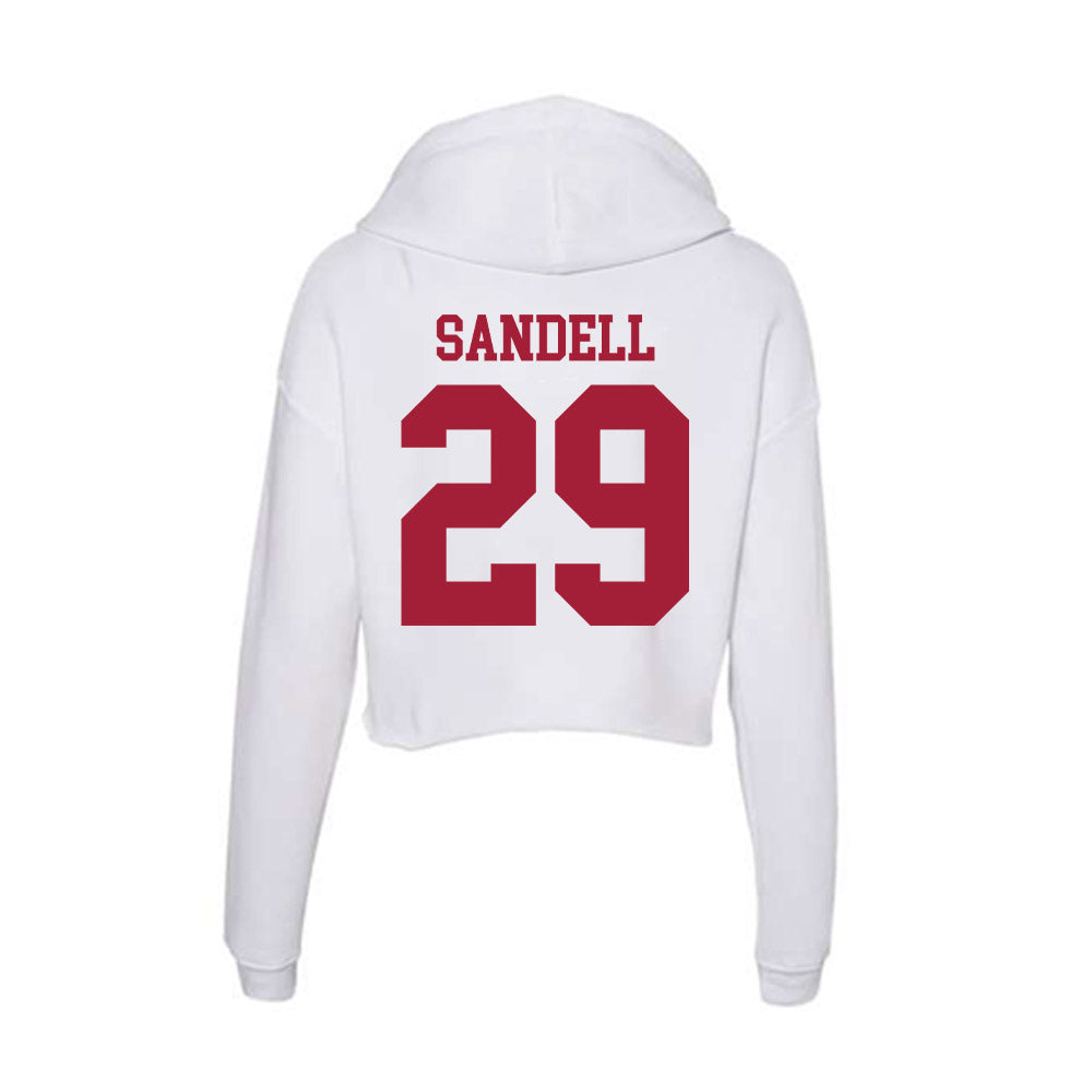Oklahoma - NCAA Football : Tate Sandell - Women's Crop Fleece Hoodie-1