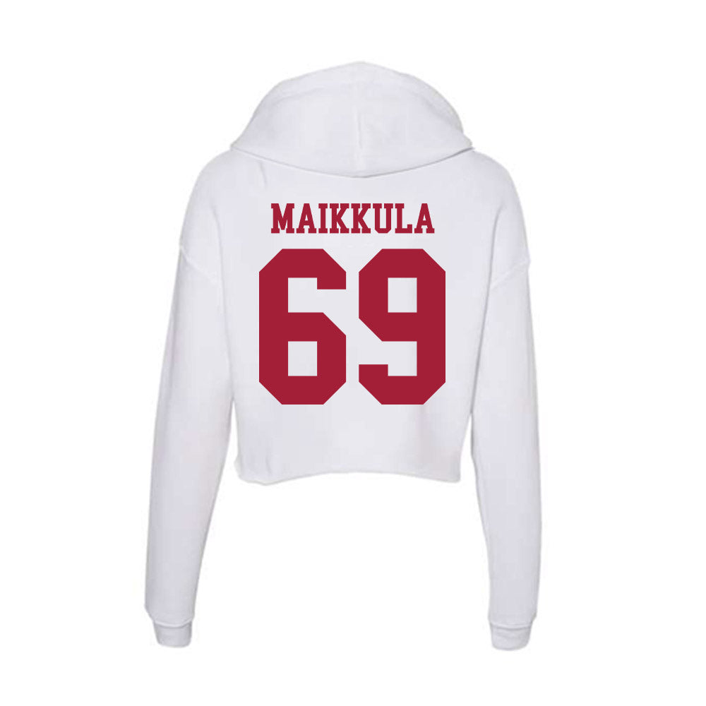 Oklahoma - NCAA Football : Jake Maikkula - Women's Crop Fleece Hoodie-1