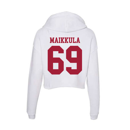 Oklahoma - NCAA Football : Jake Maikkula - Women's Crop Fleece Hoodie-1