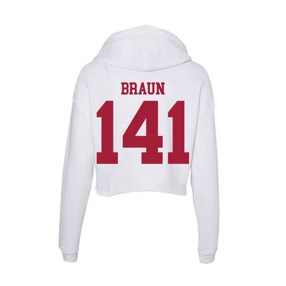 Oklahoma - NCAA Wrestling : Alex Braun - Women's Crop Fleece Hoodie-1