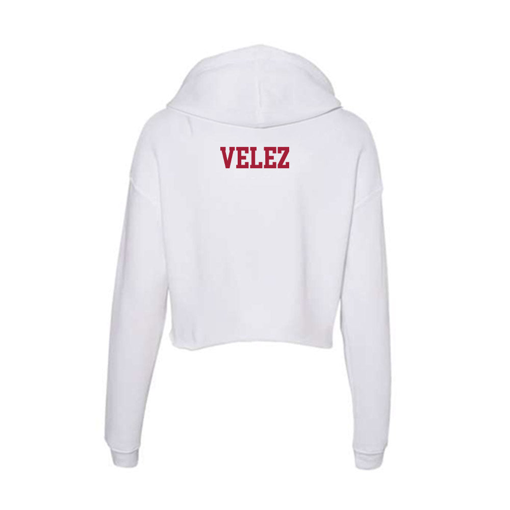 Oklahoma - NCAA Men's Gymnastics : Francisco Velez - Women's Crop Fleece Hoodie-1