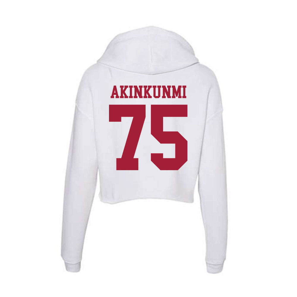 Oklahoma - NCAA Football : Daniel Akinkunmi - Women's Crop Fleece Hoodie-1