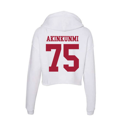 Oklahoma - NCAA Football : Daniel Akinkunmi - Women's Crop Fleece Hoodie-1
