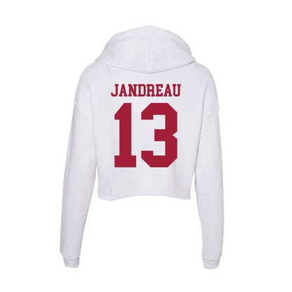 Oklahoma - NCAA Football : Niko Jandreau - Women's Crop Fleece Hoodie-1
