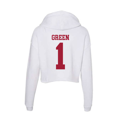 Oklahoma - NCAA Men's Track & Field : Bj Green - Women's Crop Fleece Hoodie-1