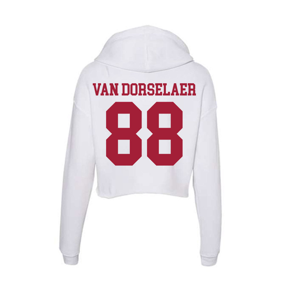 Oklahoma - NCAA Football : Jack Van Dorselaer - Women's Crop Fleece Hooded Sweatshirt-1