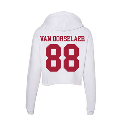 Oklahoma - NCAA Football : Jack Van Dorselaer - Women's Crop Fleece Hooded Sweatshirt-1