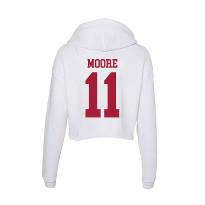 Oklahoma - NCAA Football : Kristan Moore - Women's Crop Fleece Hoodie-1