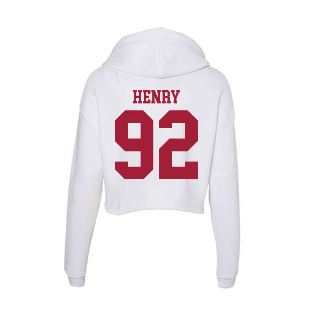 Oklahoma - NCAA Football : Jacob Henry - Women's Crop Fleece Hoodie-1