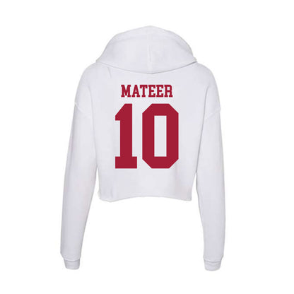 Oklahoma - NCAA Football : John Mateer - Women's Crop Fleece Hoodie-1