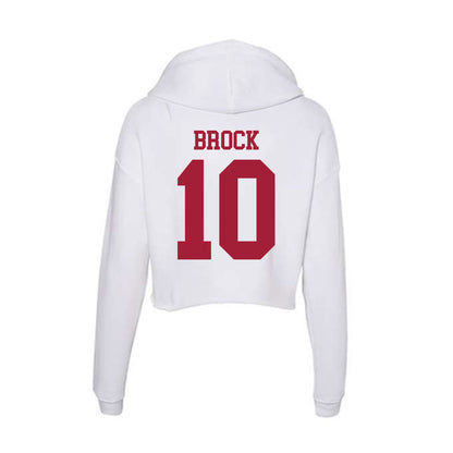 Oklahoma - NCAA Baseball : Brendan Brock - Women's Crop Fleece Hoodie-1