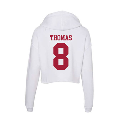 Oklahoma - NCAA Football : Bishop Thomas - Women's Crop Fleece Hoodie-1