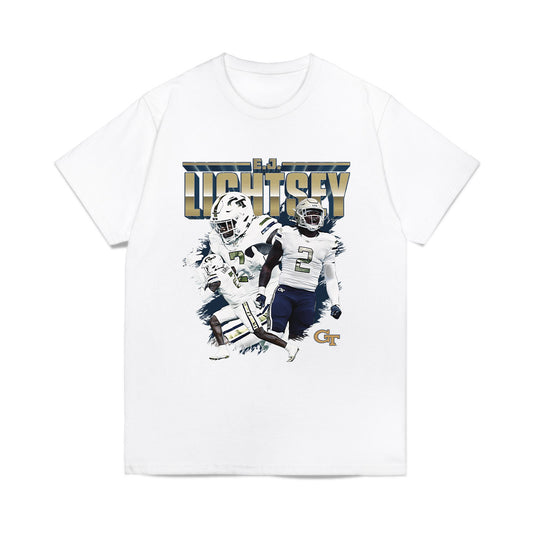 Georgia Tech - NCAA Football : Ej Lightsey - Collage Comfort Colors T-Shirt-0