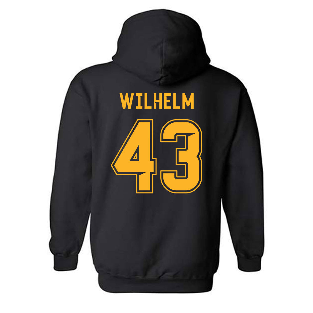 Baylor - NCAA Football : Brody Wilhelm - Blackout Shersey Hooded Sweatshirt-1