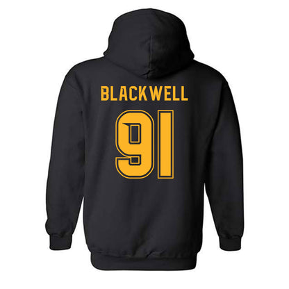 Baylor - NCAA Football : Jackson Blackwell - Blackout Shersey Hooded Sweatshirt-1