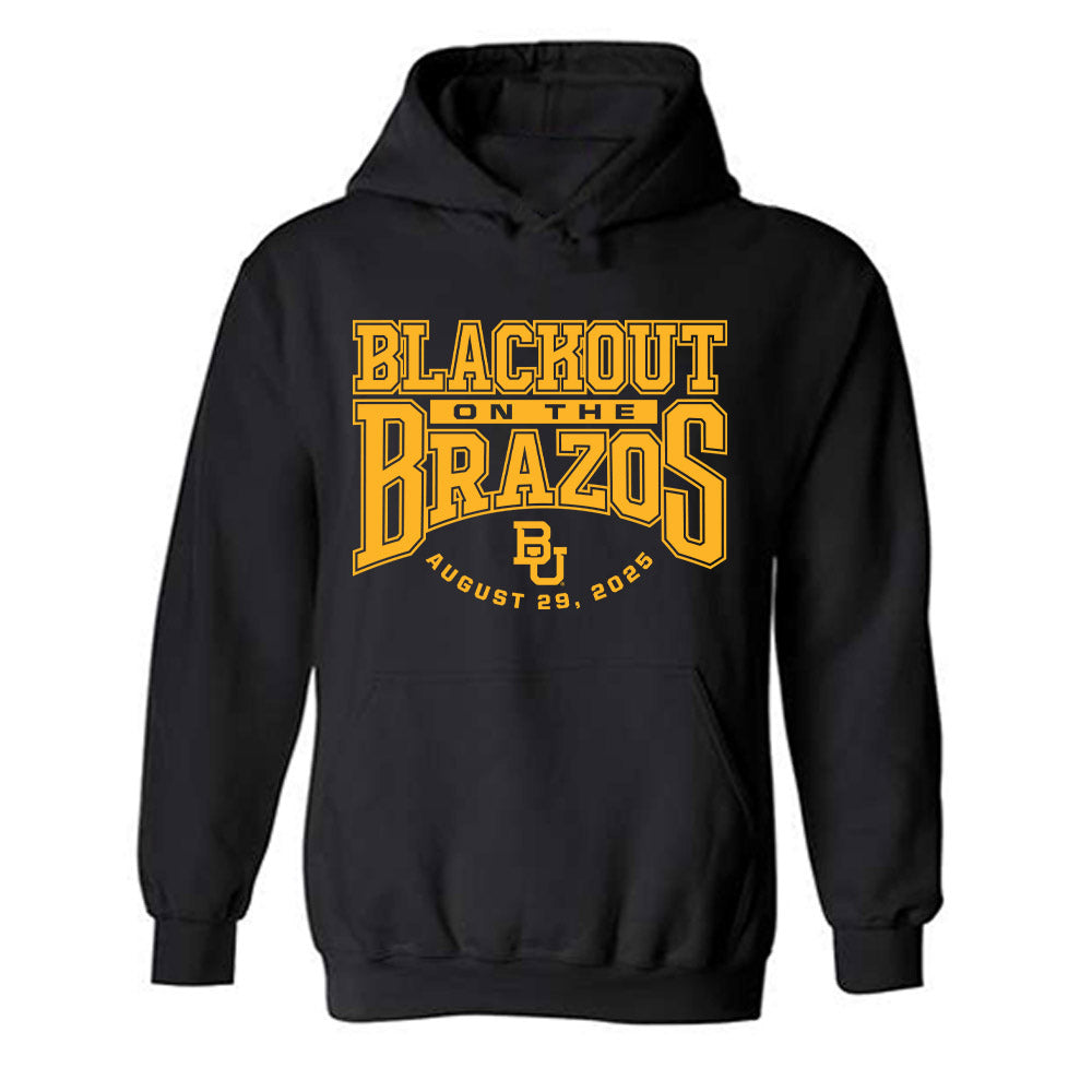 Baylor - NCAA Football : David Marshall Jr - Blackout Shersey Hooded Sweatshirt-0