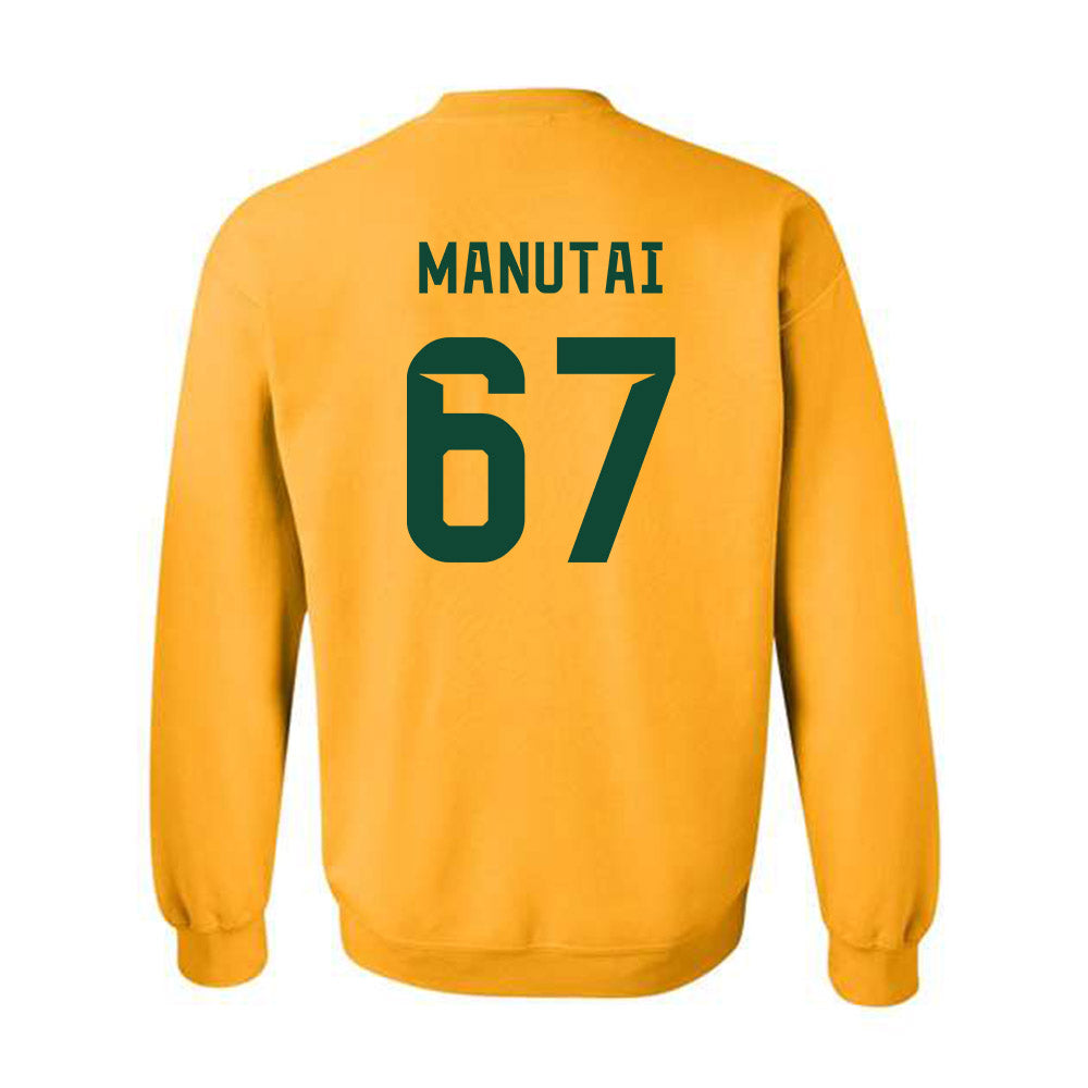 Baylor - NCAA Football : Aleki Manutai - Go Gold Shersey Crewneck Sweatshirt-1