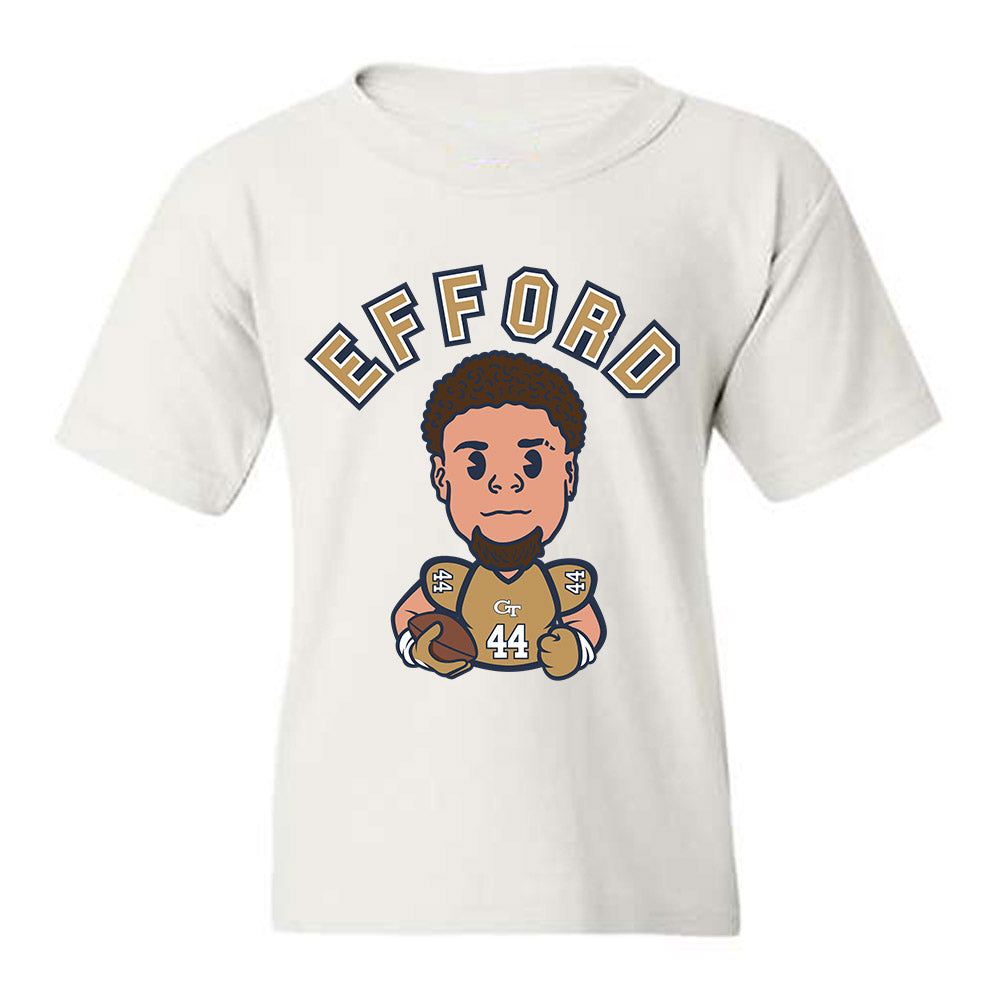 Georgia Tech - NCAA Football : Kyle Efford - Caricature Youth T-Shirt-0