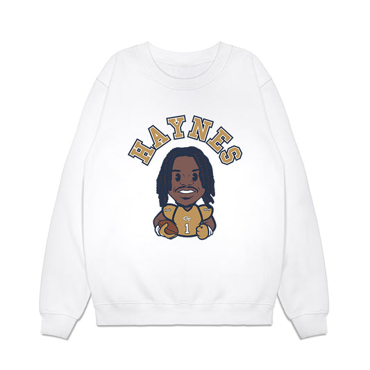 Georgia Tech - NCAA Football : Jamal Haynes - Caricature Premium Crewneck Sweatshirt-0