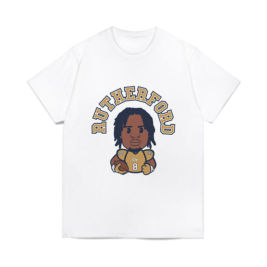 Georgia Tech - NCAA Football : Malik Rutherford - Caricature Comfort Colors T-Shirt-0