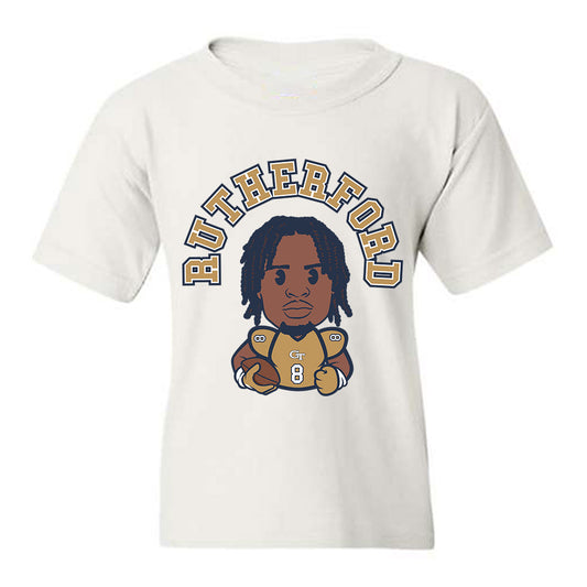 Georgia Tech - NCAA Football : Malik Rutherford - Caricature Youth T-Shirt-0