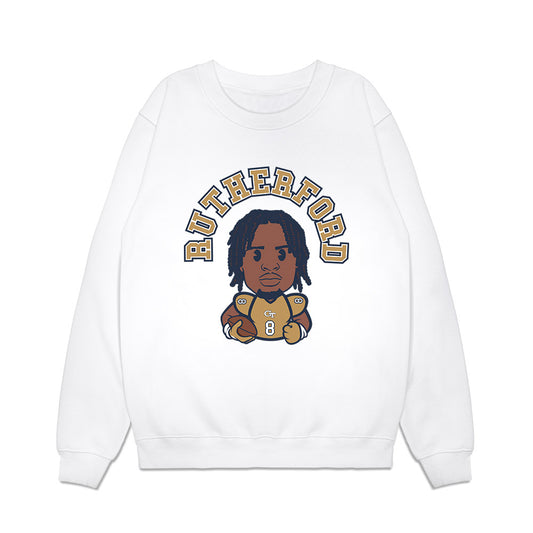 Georgia Tech - NCAA Football : Malik Rutherford - Caricature Premium Crewneck Sweatshirt-0