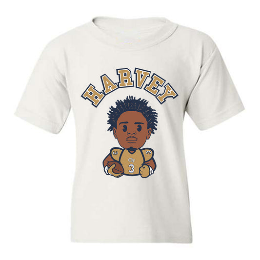 Georgia Tech - NCAA Football : Ahmari Harvey - Caricature Youth T-Shirt-0