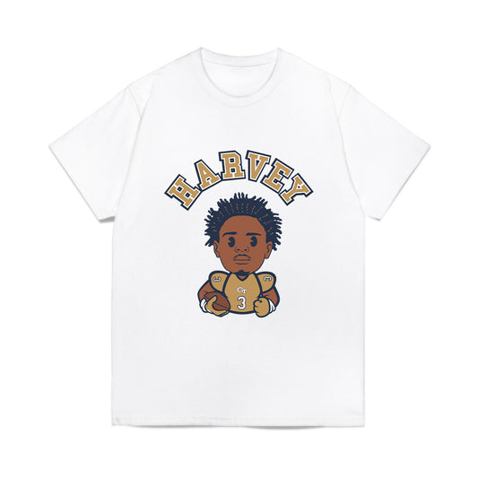 Georgia Tech - NCAA Football : Ahmari Harvey - Caricature Comfort Colors T-Shirt-0