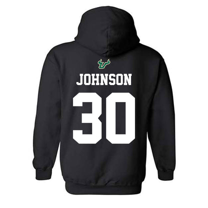 USF - NCAA Football : Jeremiah Johnson - Back in Black Shersey Hooded Sweatshirt-1