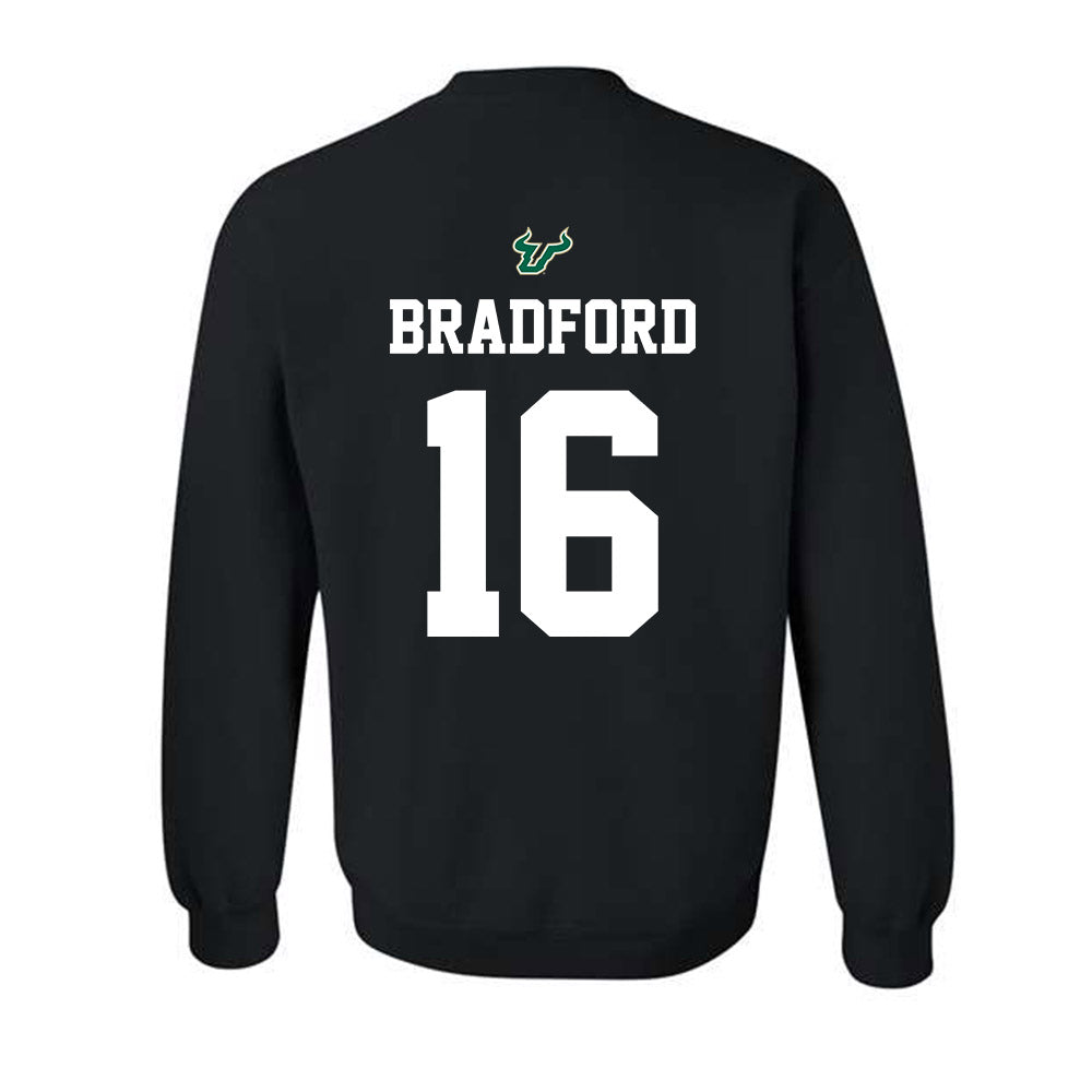 USF - NCAA Football : Jayden Bradford - Back in Black Shersey Crewneck Sweatshirt-1