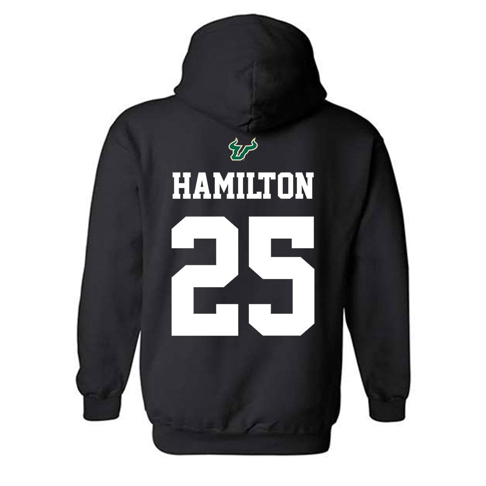 USF - NCAA Football : Zavier Hamilton - Back in Black Shersey Hooded Sweatshirt-1