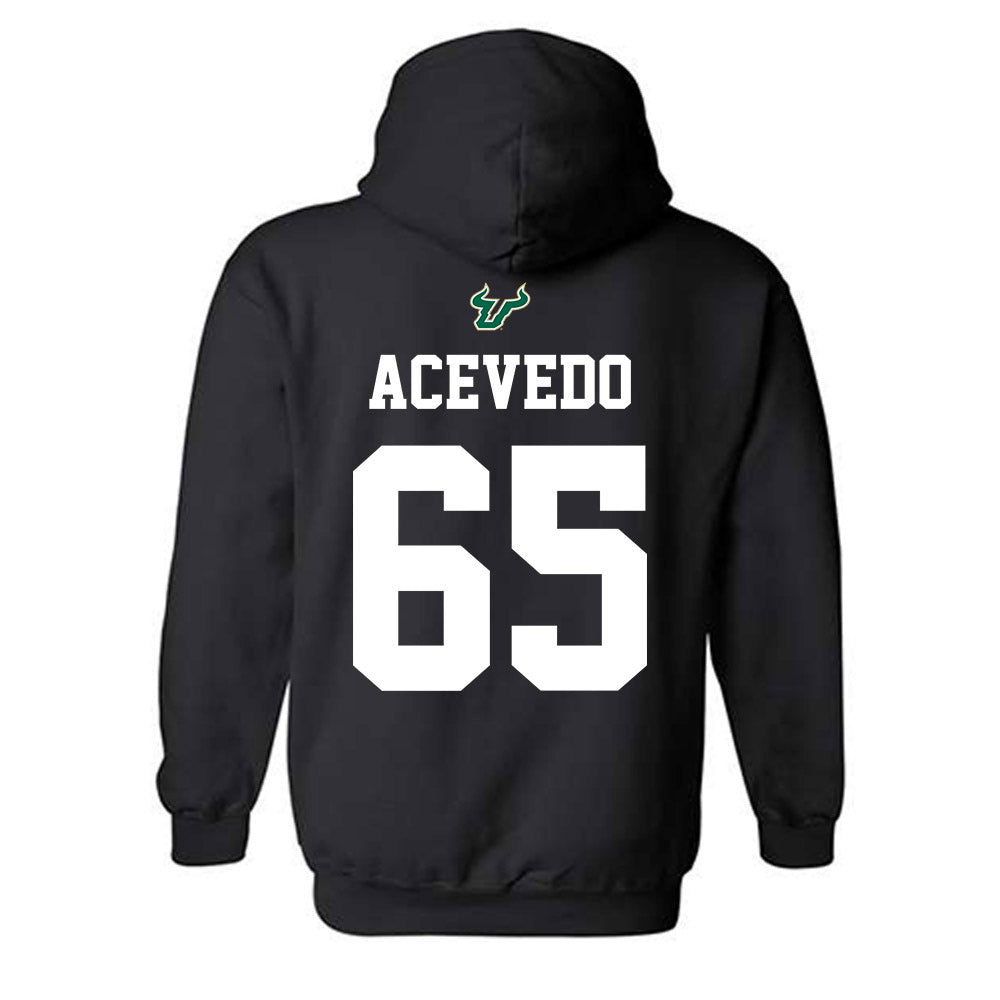 USF - NCAA Football : Jaylin Acevedo - Back in Black Shersey Hooded Sweatshirt-1