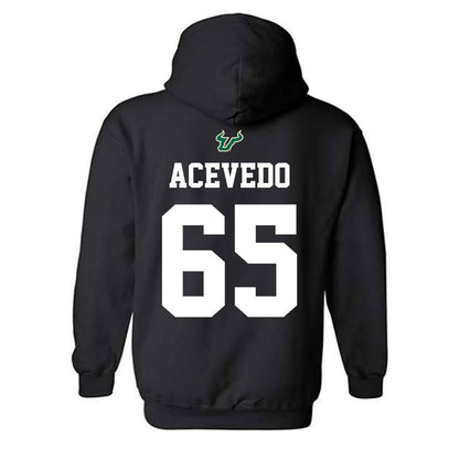 USF - NCAA Football : Jaylin Acevedo - Back in Black Shersey Hooded Sweatshirt-1