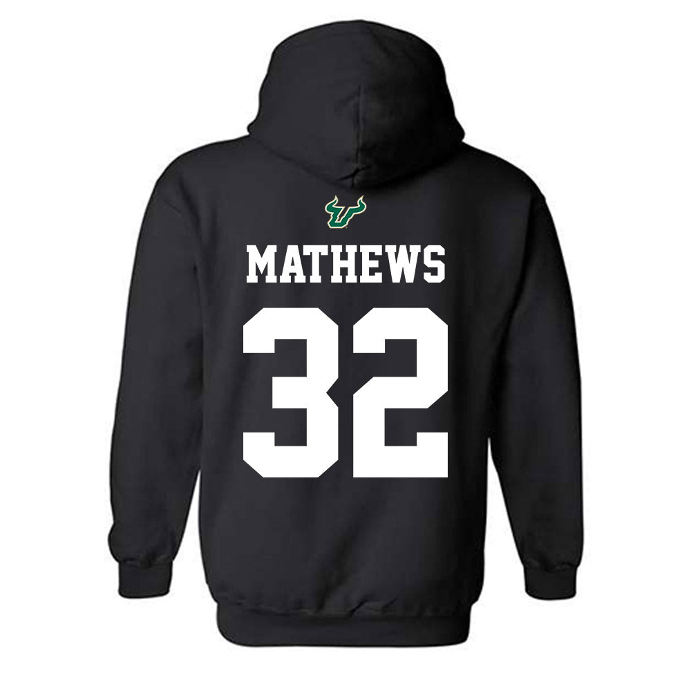 USF - NCAA Football : Connor Mathews - Back in Black Shersey Hooded Sweatshirt-1
