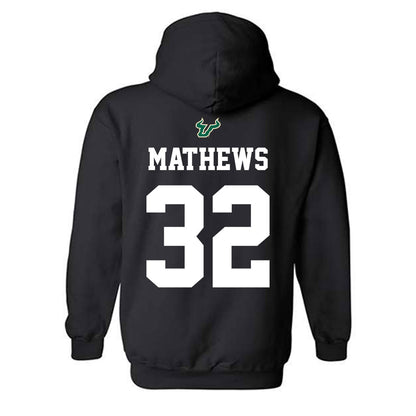 USF - NCAA Football : Connor Mathews - Back in Black Shersey Hooded Sweatshirt-1