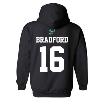 USF - NCAA Football : Jayden Bradford - Back in Black Shersey Hooded Sweatshirt-1