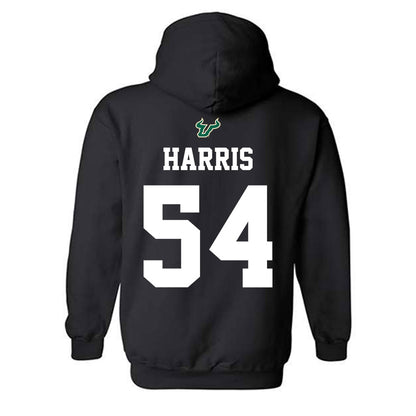 USF - NCAA Football : Caleb Harris - Back in Black Shersey Hooded Sweatshirt-1