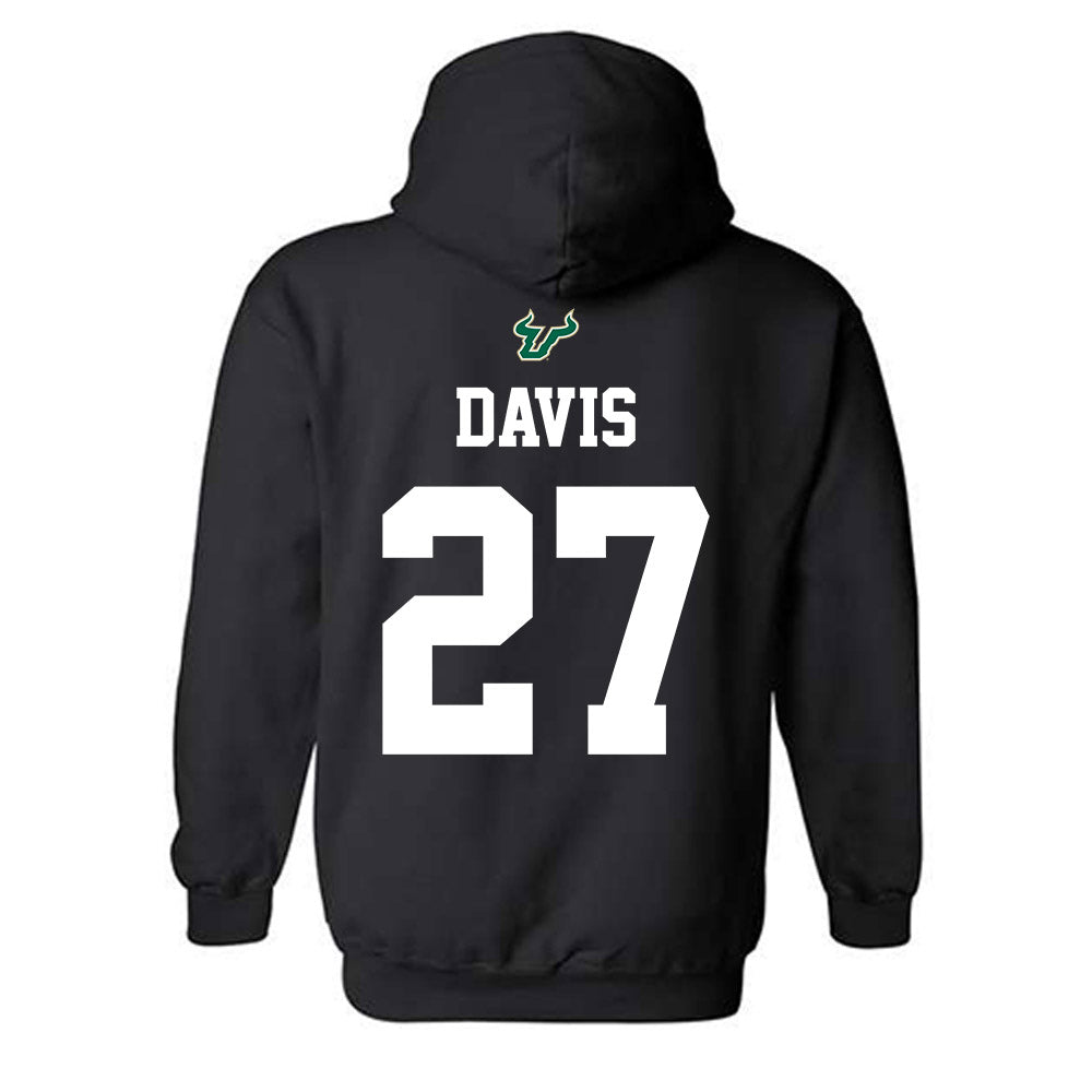USF - NCAA Football : Jayden Davis - Back in Black Shersey Hooded Sweatshirt-1