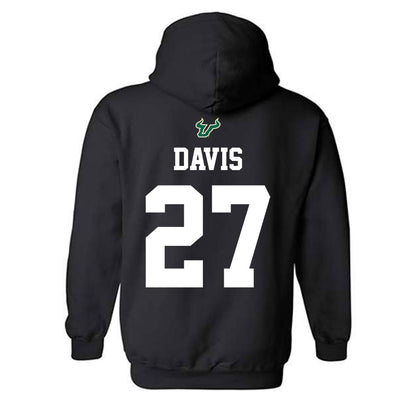 USF - NCAA Football : Jayden Davis - Back in Black Shersey Hooded Sweatshirt-1