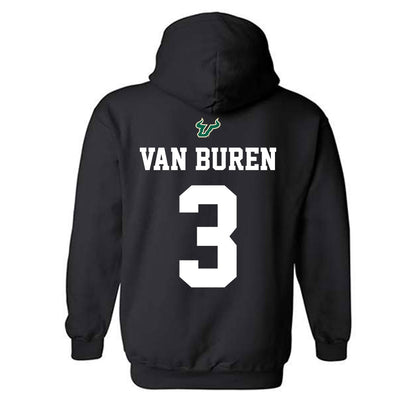 USF - NCAA Football : Michael Van Buren - Back in Black Shersey Hooded Sweatshirt-1