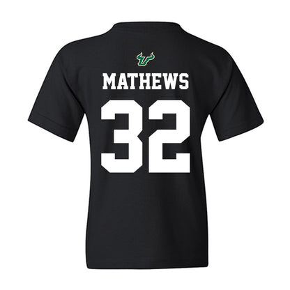 USF - NCAA Football : Connor Mathews - Back in Black Shersey Youth T-Shirt-1