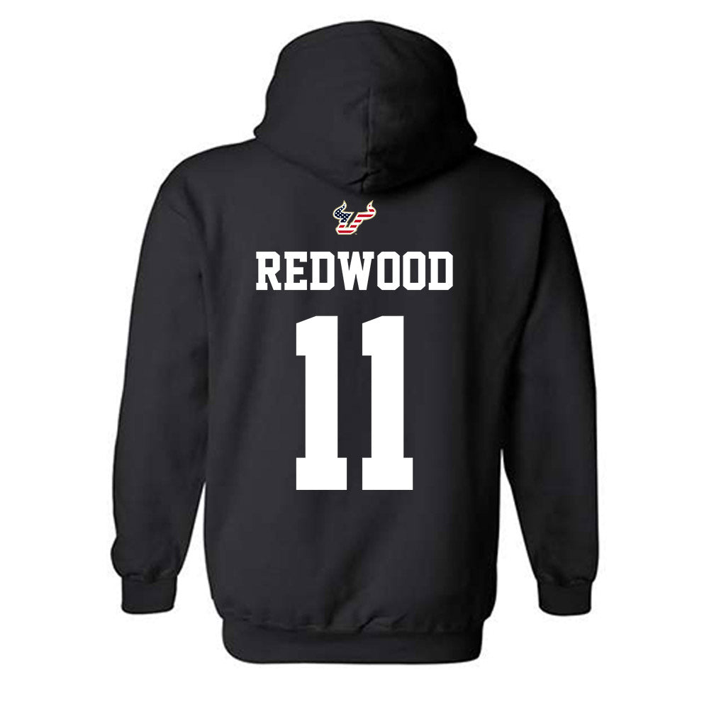USF - NCAA Football : Asani Redwood - Salute to Service Shersey Hooded Sweatshirt-1