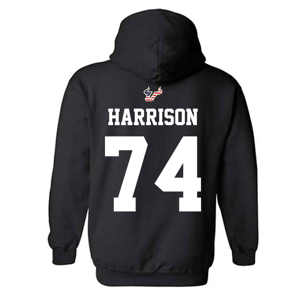 USF - NCAA Football : Jordan Harrison - Salute to Service Shersey Hooded Sweatshirt-1