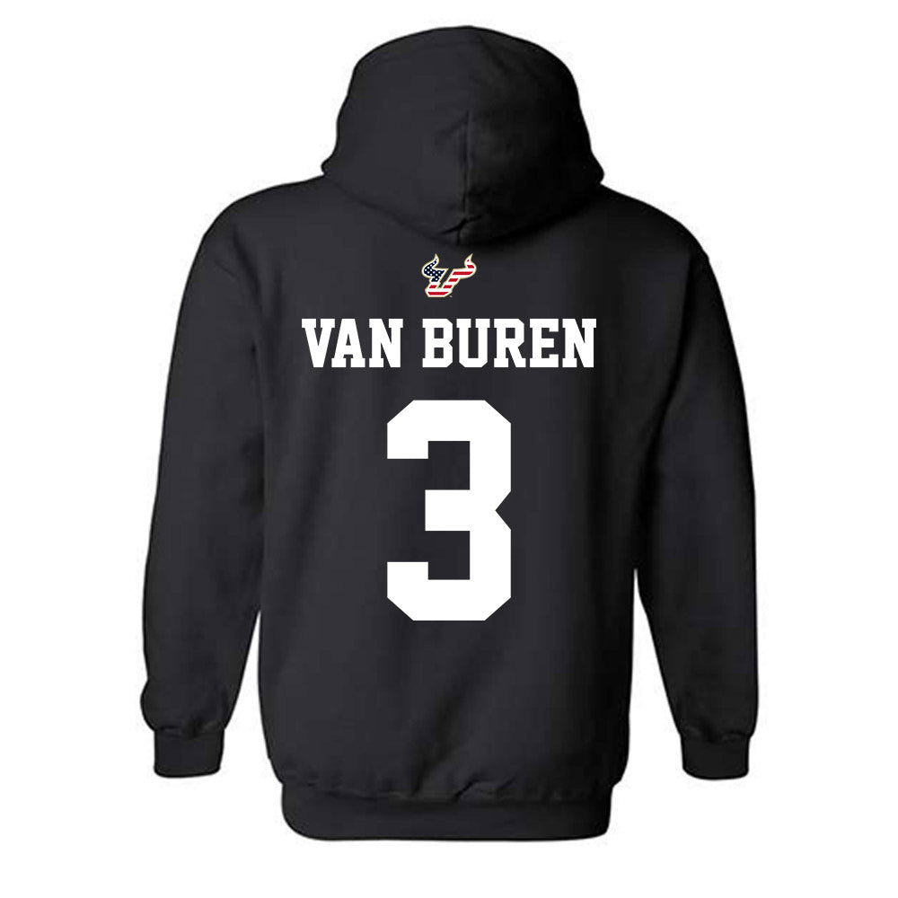 USF - NCAA Football : Michael Van Buren - Salute to Service Shersey Hooded Sweatshirt-1